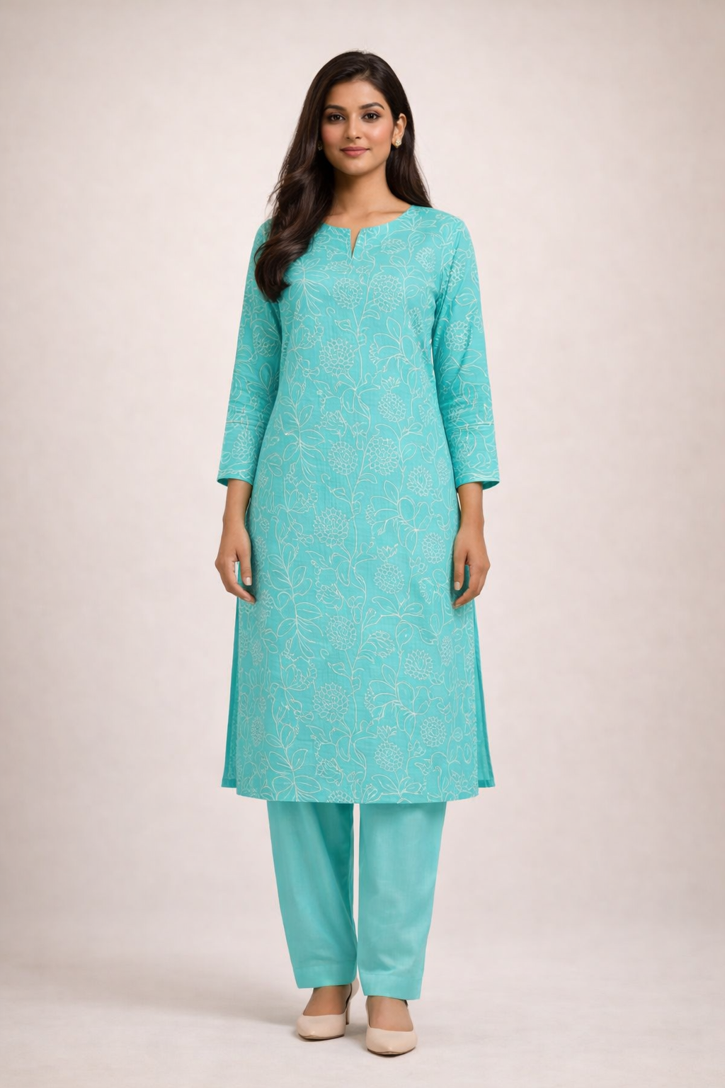 2 PIECE - EMBROIDERED LAWN SUIT SCV1-1537