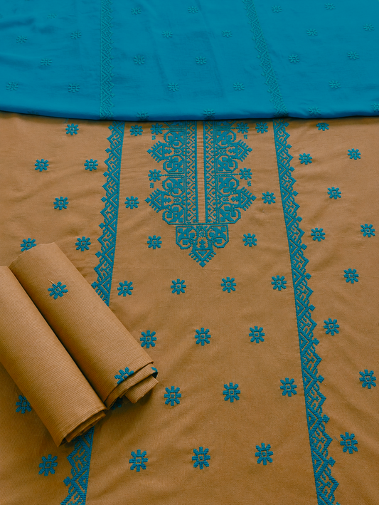 BAREEZE LAWN EMBROIDERED 3PC CHIFFON DOPATTA