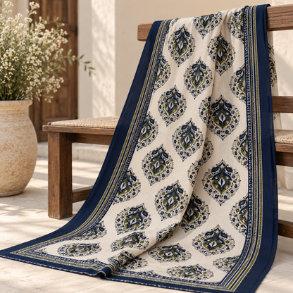 Meher printed khaddar stitched 3 piece suit with khaddar dupatta - TANIAZE