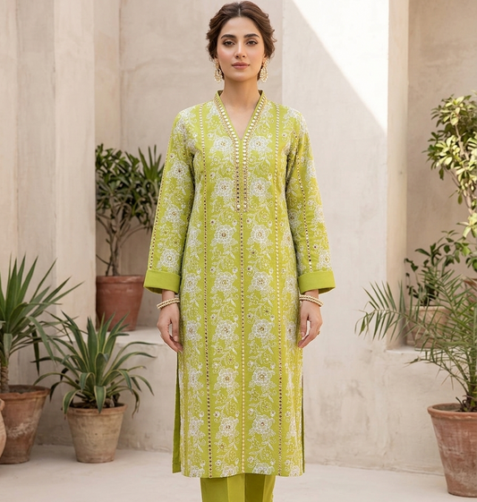 2 PIECE - EMBROIDERED LAWN SUIT SCV1-1753
