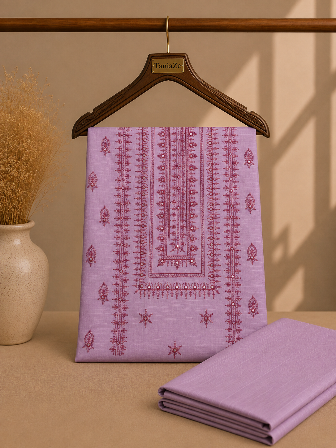KHADDAR EMBROIDERED 2PC