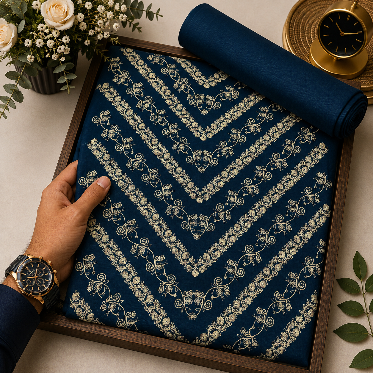 KHADDAR EMBROIDERED 2PC