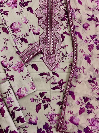 ANEELA'S LUXURY LAWN 3PC CHIFFON DOPATTA