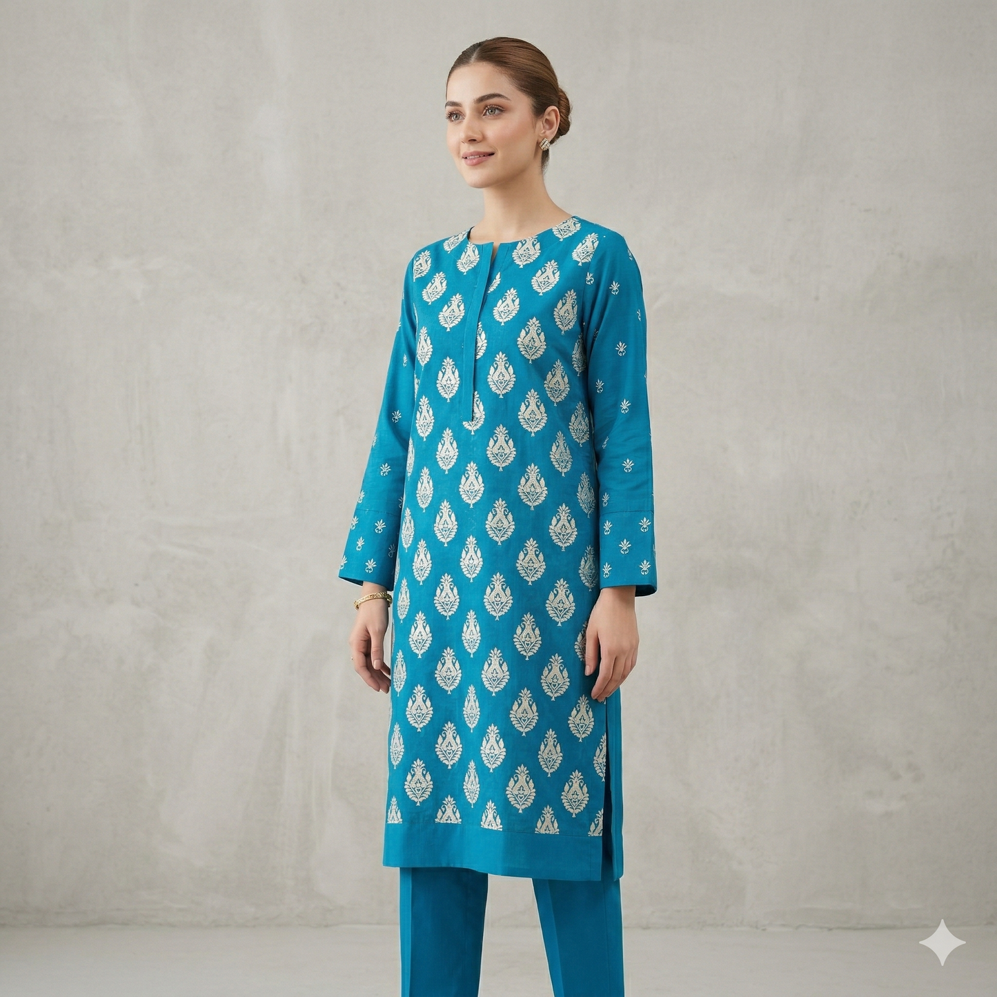 2 PIECE - EMBROIDERED LAWN SUIT SCV1-1775