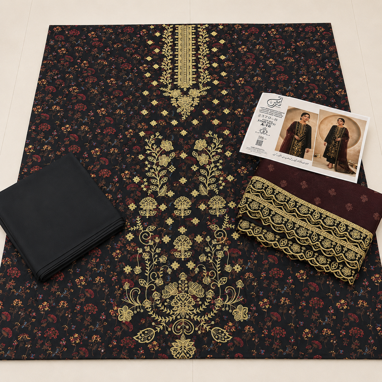 Anzish lawn embroidered 3pc