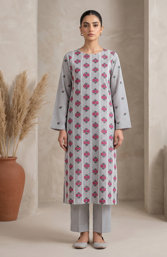 2 PIECE - PRINTED EMBROIDERED LAWN SUIT SCV2-239