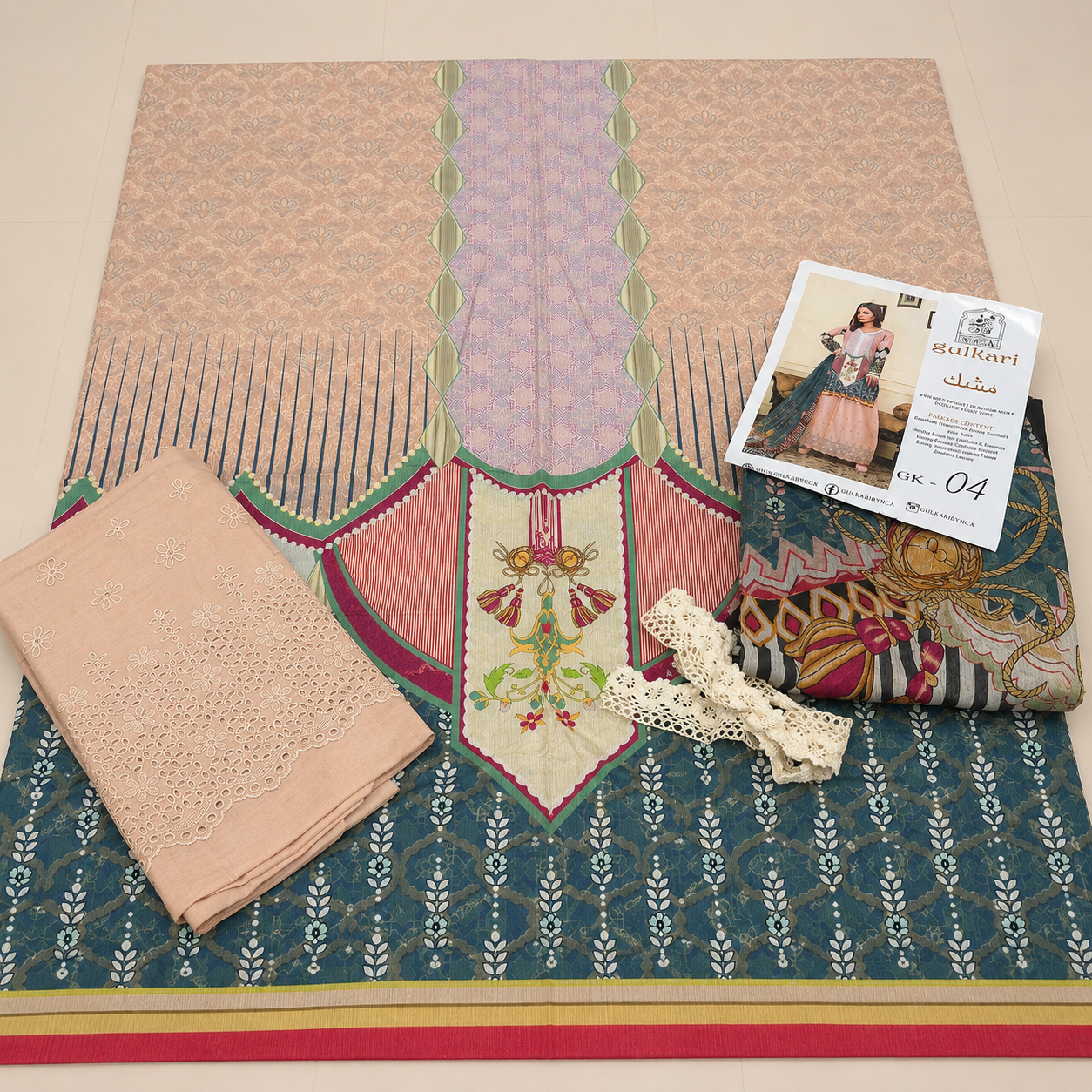 Lawn embroidered 3pc