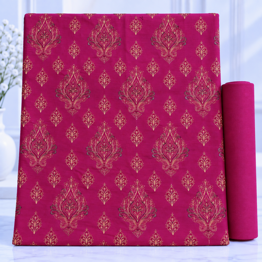 Hot Pink Khaddar Embroidered 2-Piece Suit – Design 272