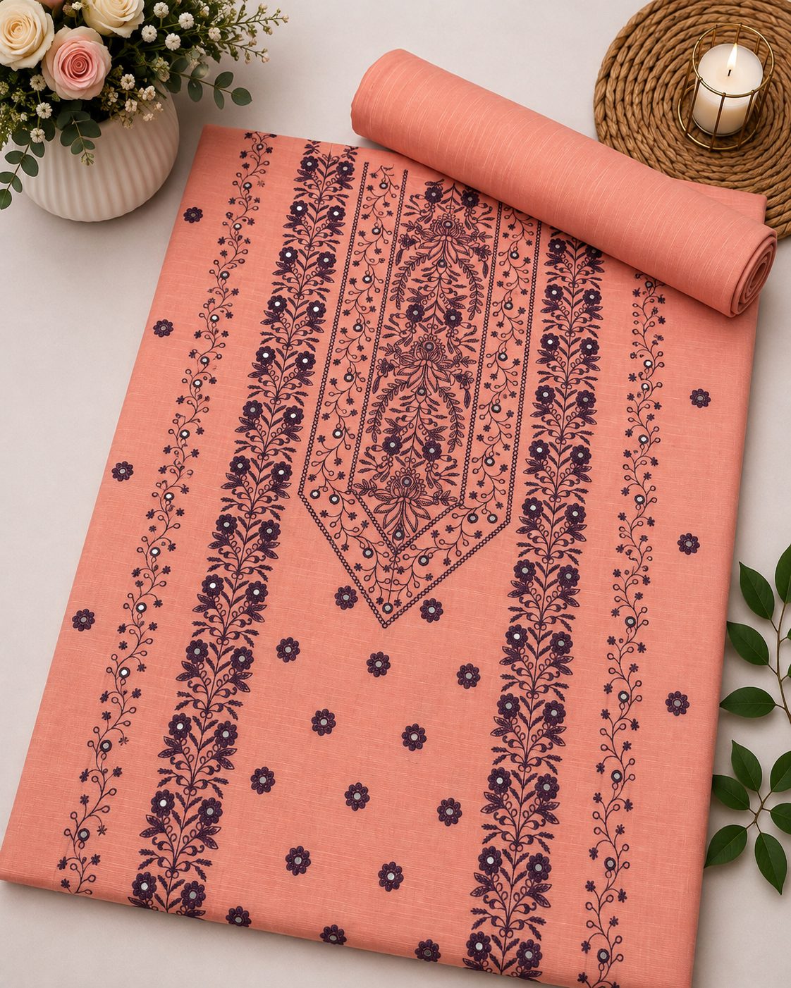 KHADDAR EMBROIDERED 2PC