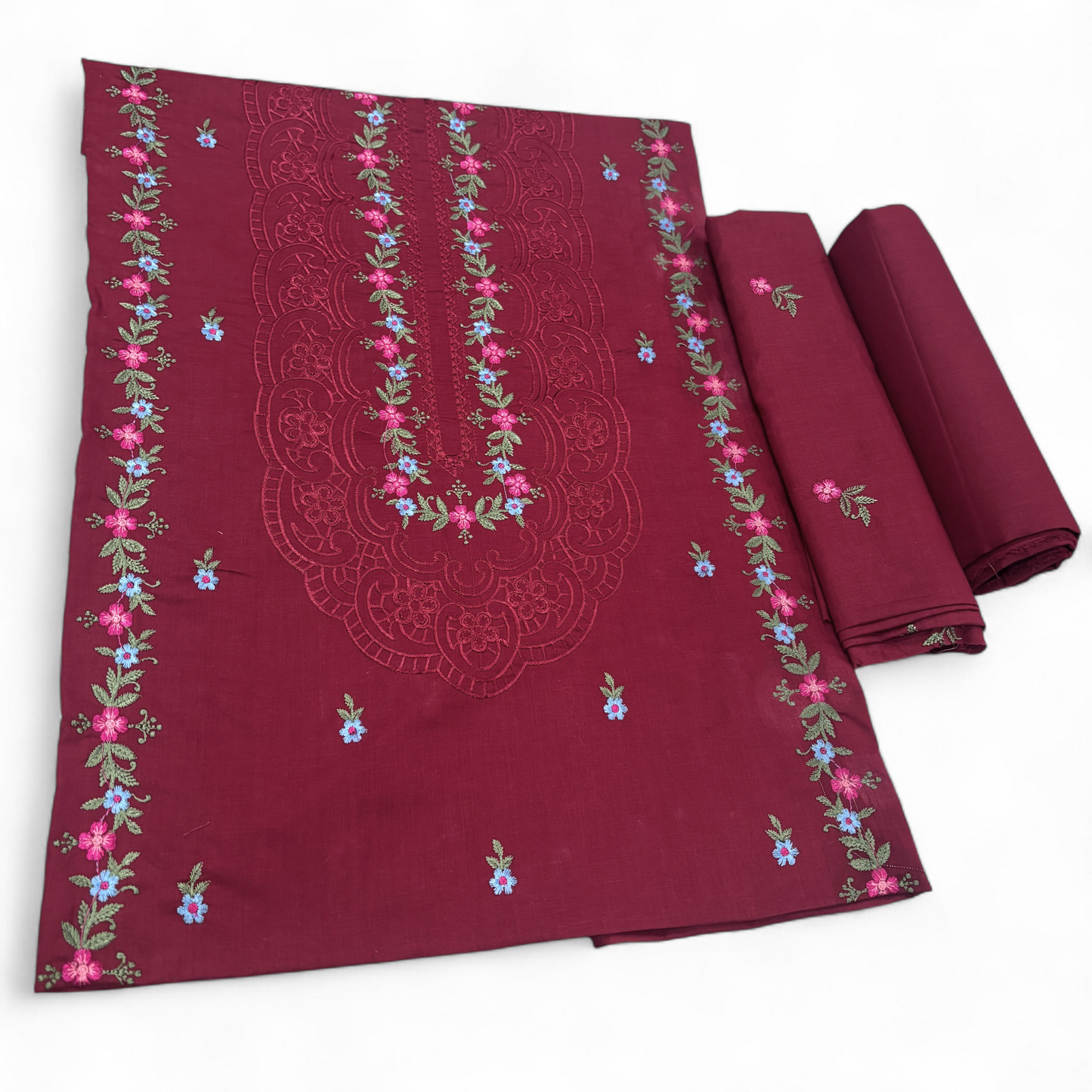 2 PIECE - EMBROIDERED LAWN SUIT SCV1-1691