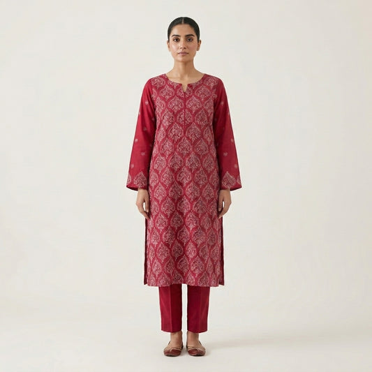 2 PIECE - EMBROIDERED LAWN SUIT SCV1-1800
