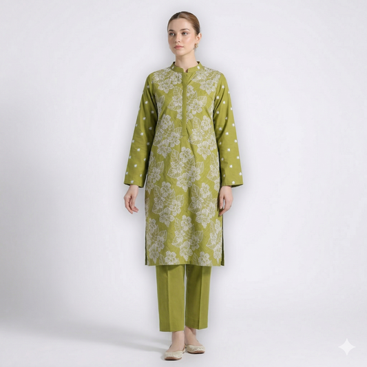 2 PIECE - EMBROIDERED LAWN SUIT SCV1-1779