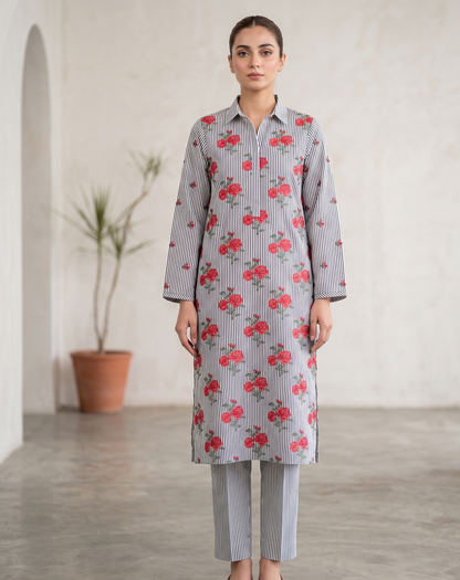2 PIECE - PRINTED EMBROIDERED LAWN SUIT SCV2-234
