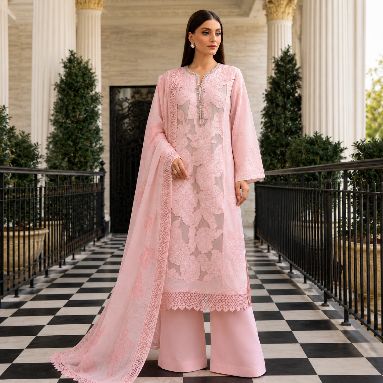 MARIA B LUXURY LAWN 3PC CHIFFON DOPATTA