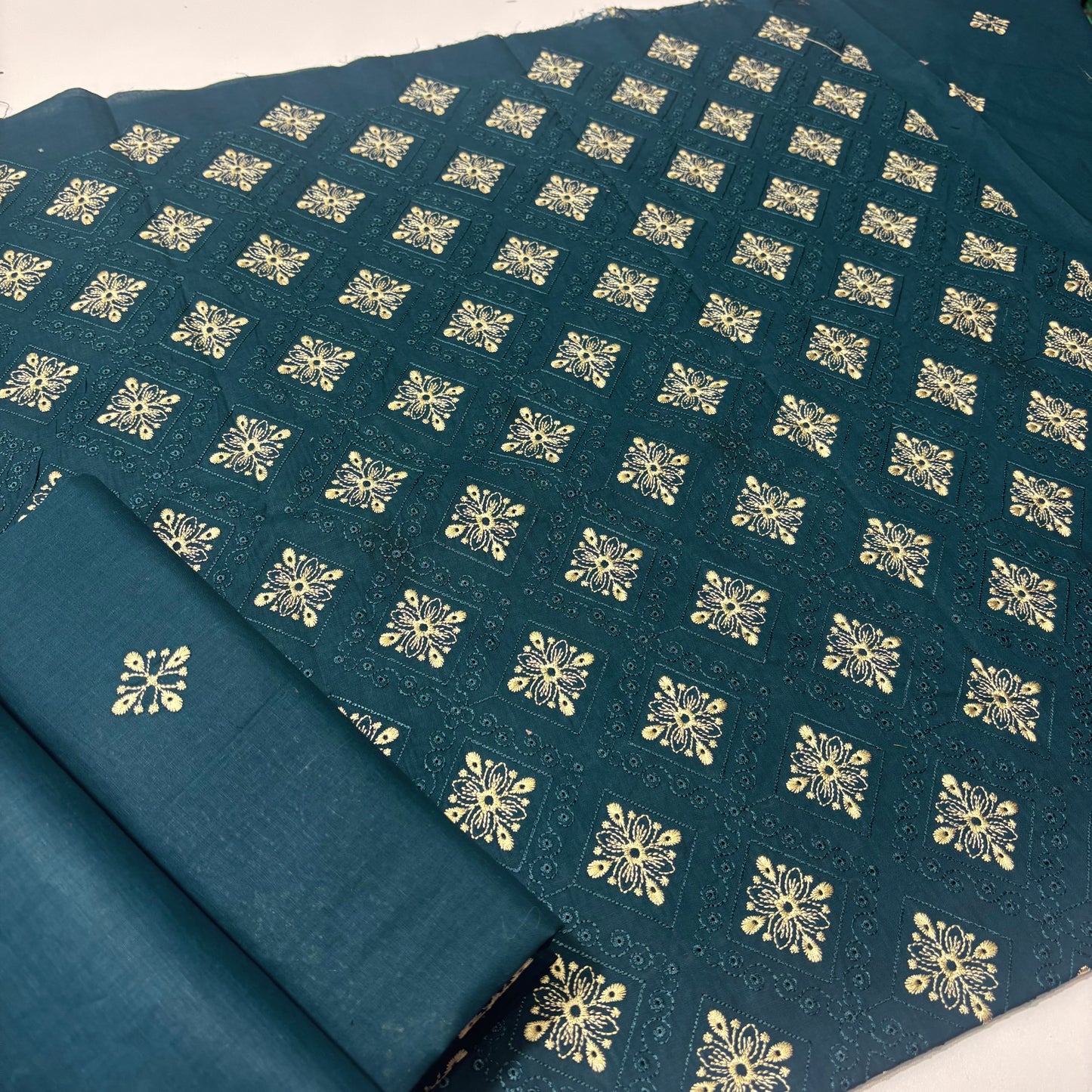 2 PIECE - EMBROIDERED LAWN SUIT SCV1-1653