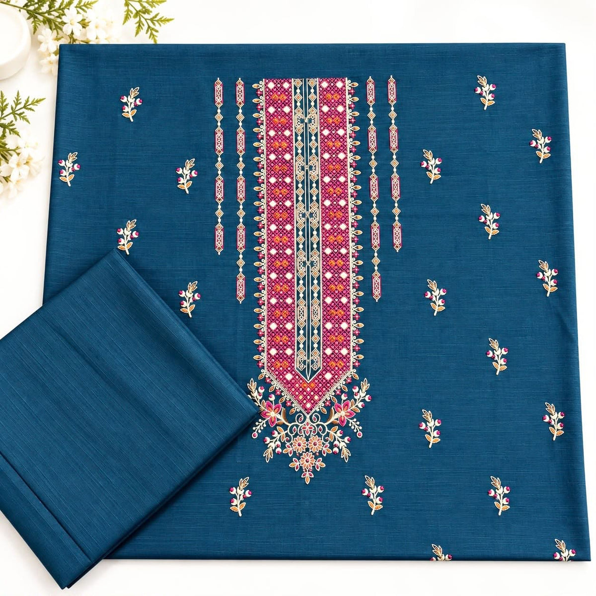 Zinc Blue Khaddar Embroidered 2-Piece Suit – Design 326