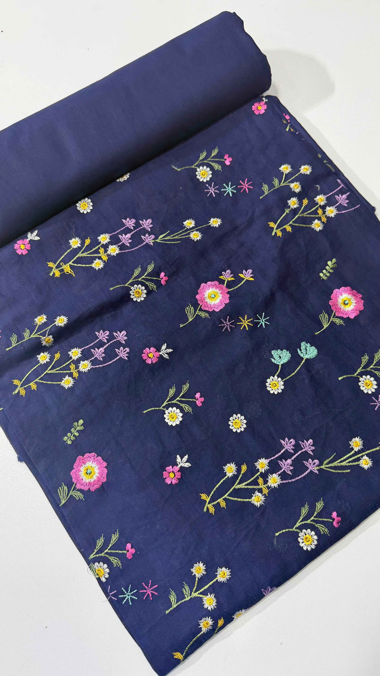 Navy Blue Khaddar Embroidered 2-Piece Suit – Design 155 – Image 1 | TANIAZE