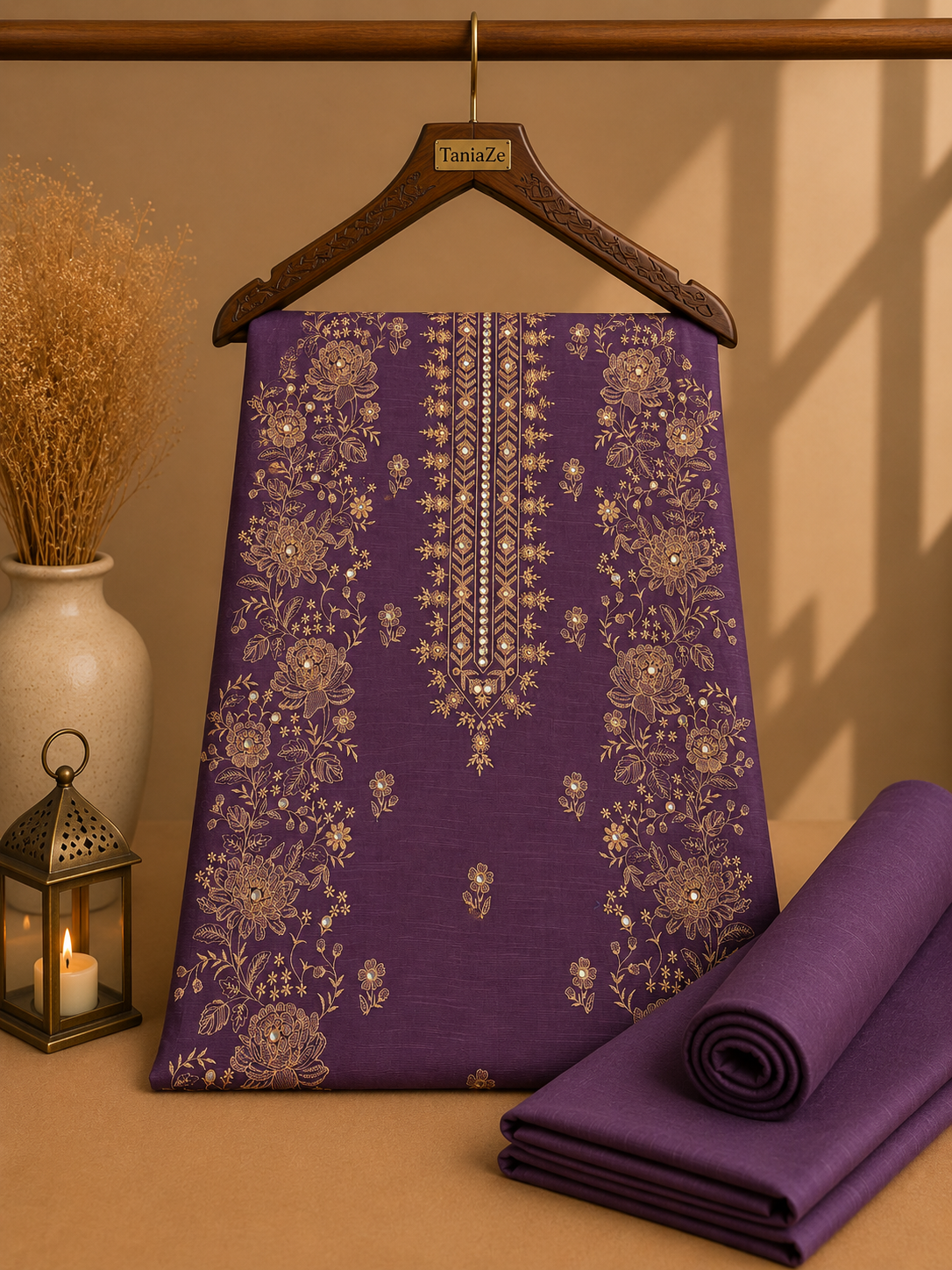 KHADDAR EMBROIDERED 2PC