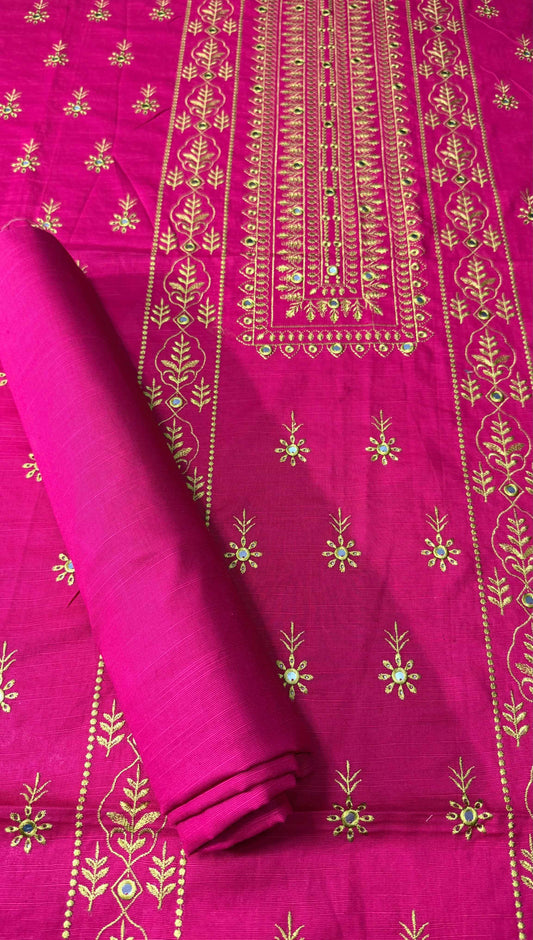 Hot Pink Khaddar Embroidered 2-Piece Suit – Design 176 – Image 1 | TANIAZE