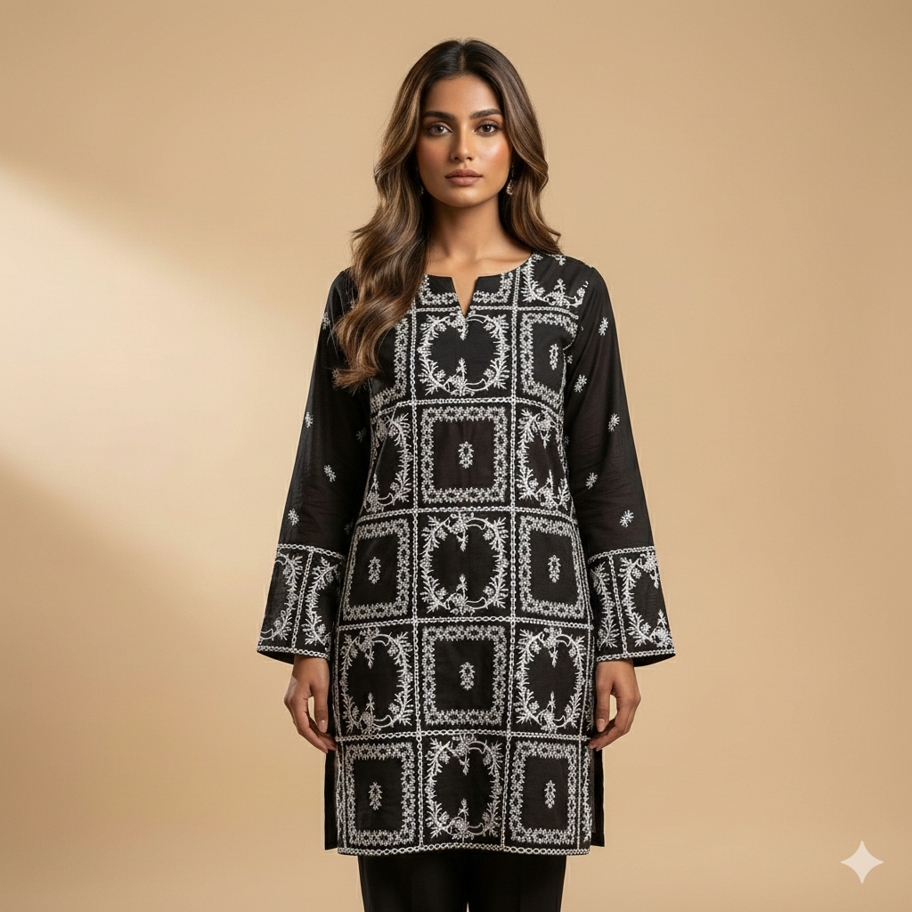 2 PIECE - EMBROIDERED LAWN SUIT SCV1-1513