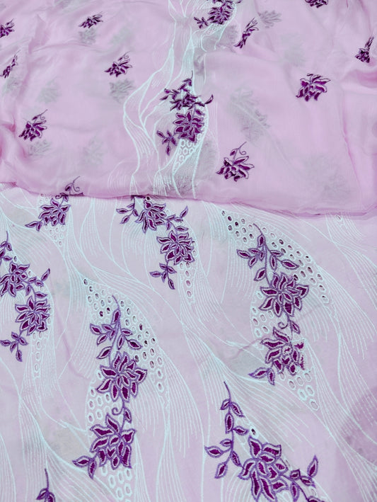 LAWN CHICKENKARI 3PC CHIFFON DOPATTA