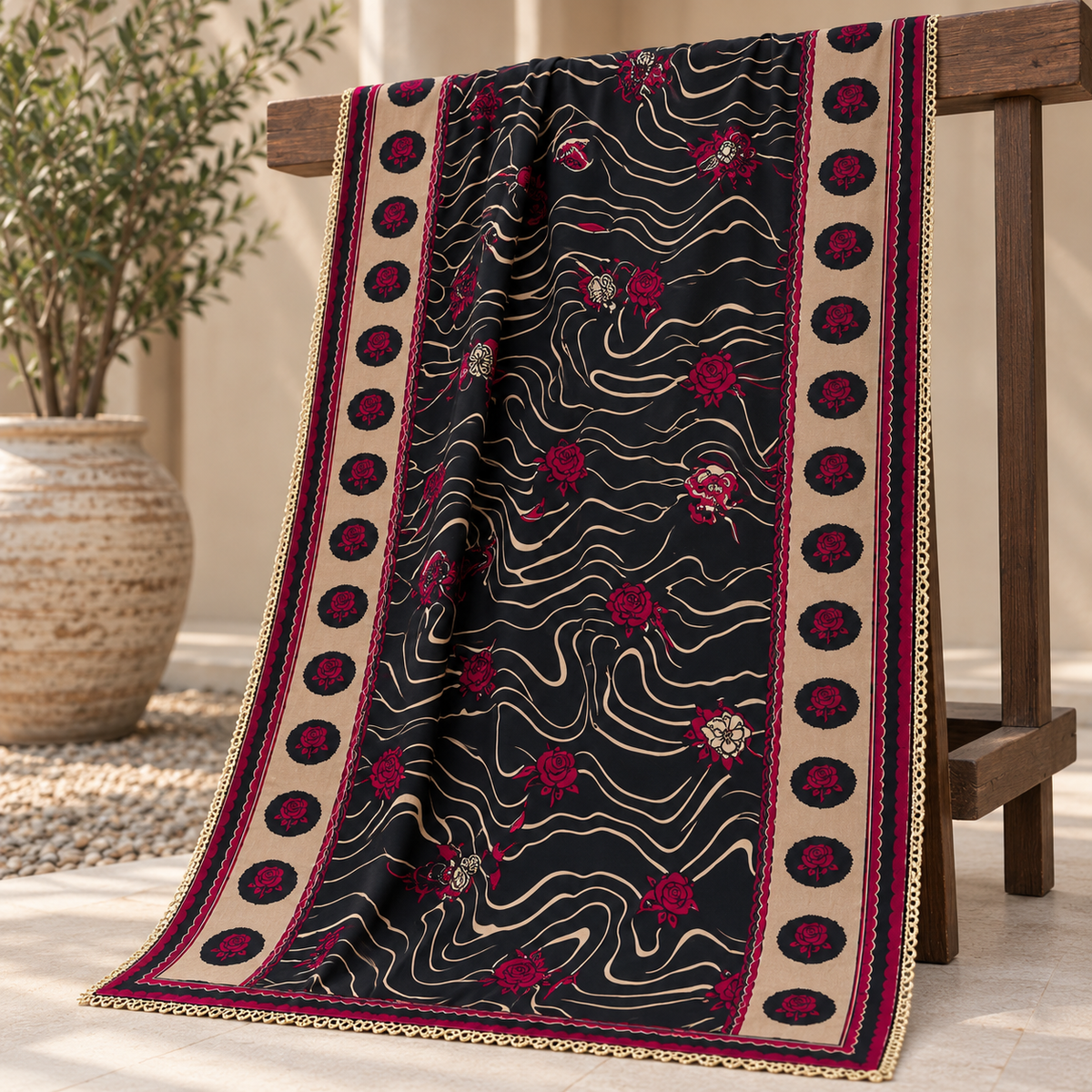 Rania printed khaddar stitched 3 piece suit with khaddar dupatta - TANIAZE