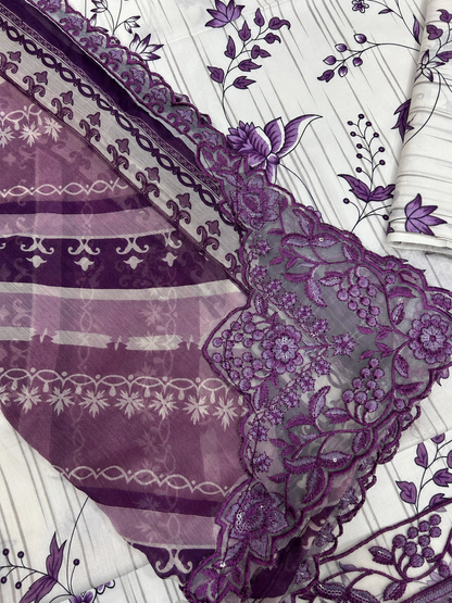 JAZMIN LUXURY LAWN 3PC CHIFFON DOPATTA