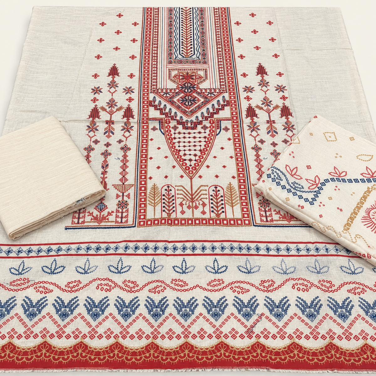 Khaddar Embroidered printed 2pc
