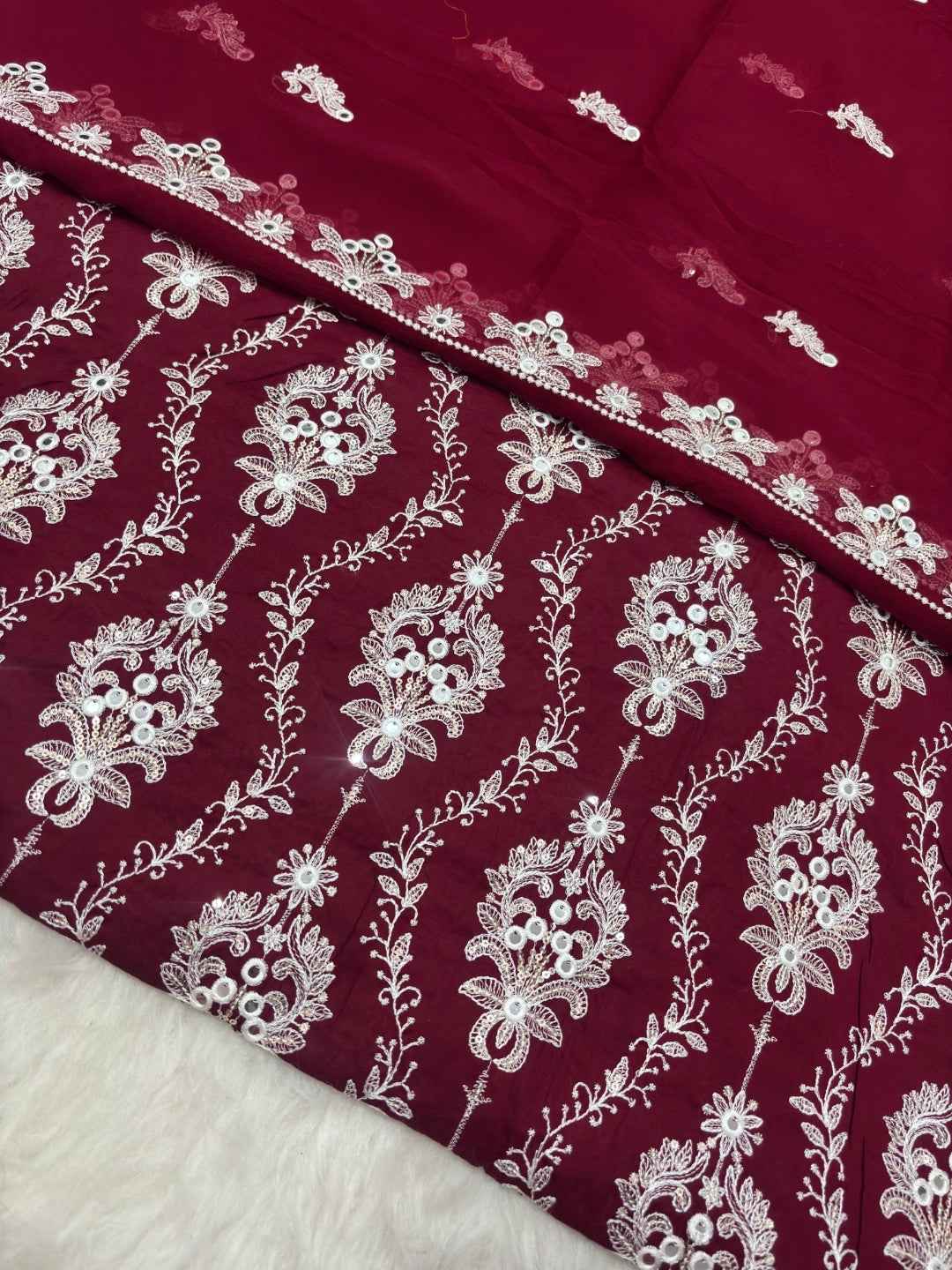 BAREEZE LAWN EMBROIDERED 3PC CHIFFON DOPATTA TZAJ-148