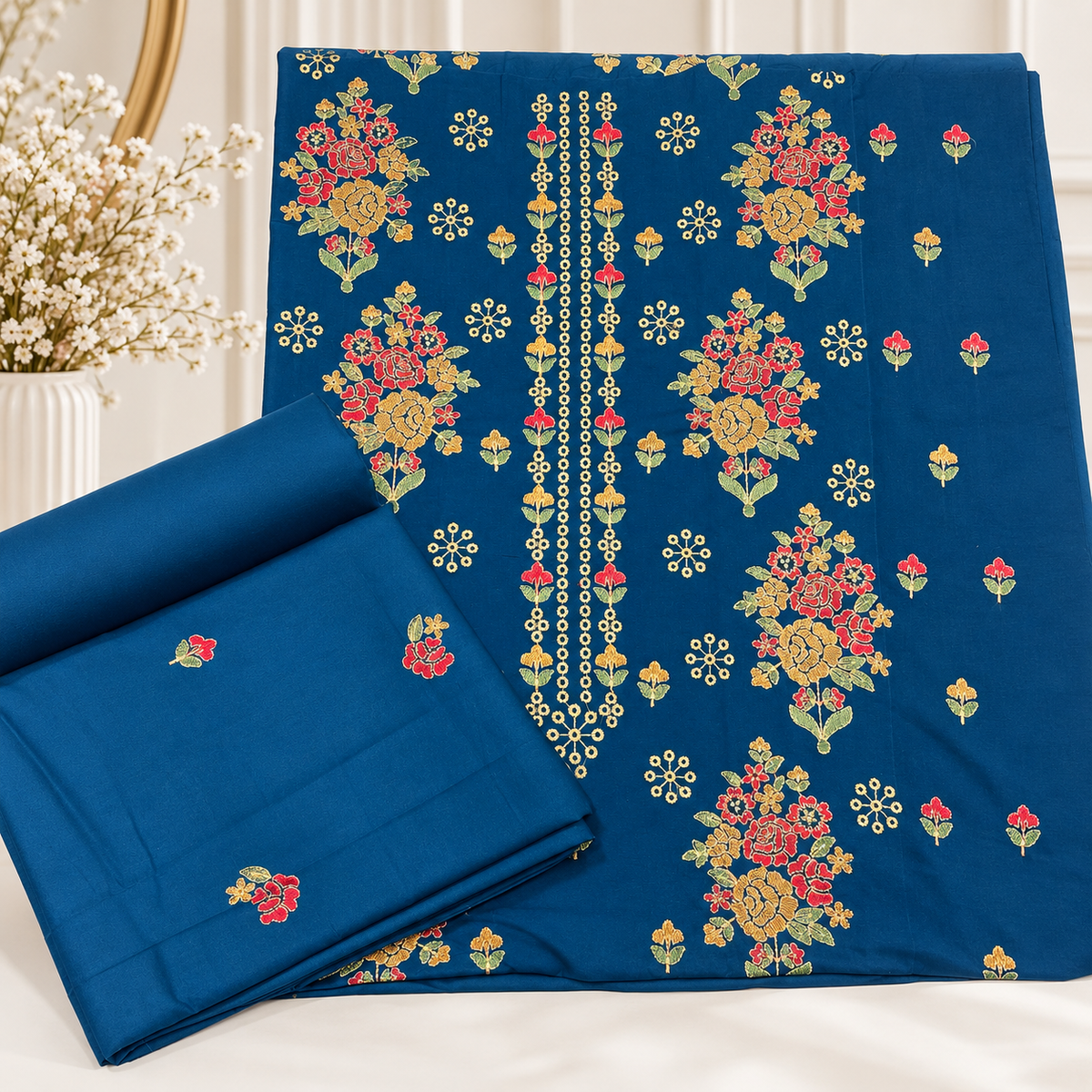 Zinc Blue Embroidered 2-Piece Suit – TZAJ-2404