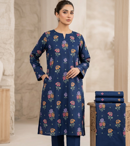 2 PIECE - EMBROIDERED LAWN SUIT SCV1-1756