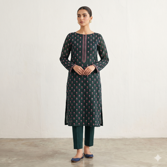 2 PIECE - EMBROIDERED LAWN SUIT SCV1-1796