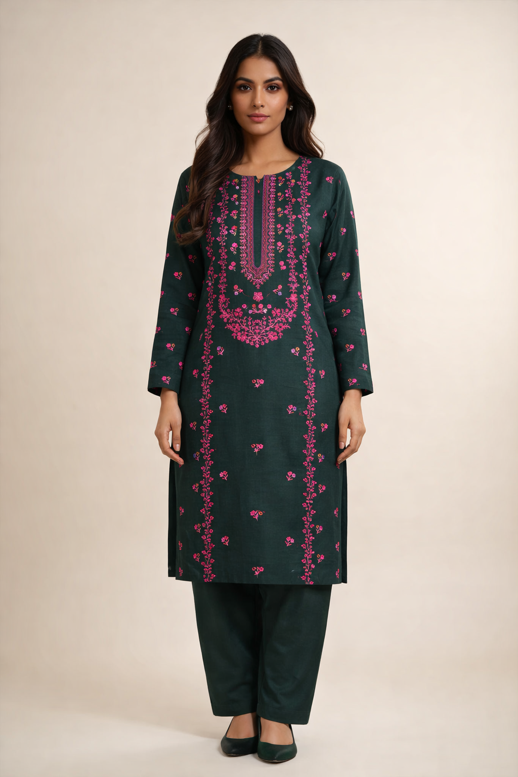 2 PIECE - EMBROIDERED LAWN SUIT SCV1-1526