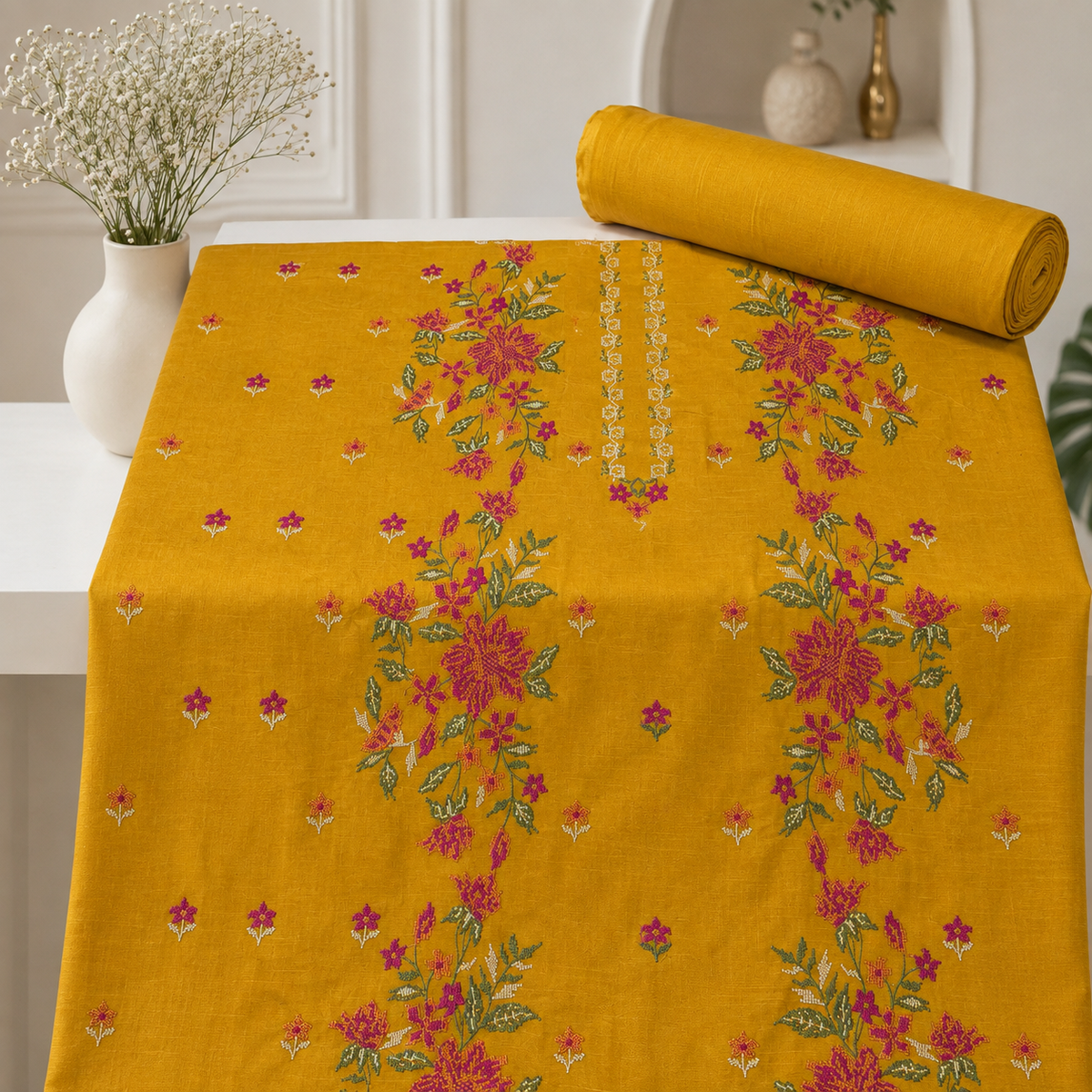 KHADDAR EMBROIDERED 2PC