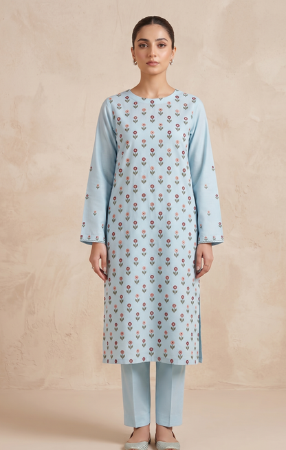 2 PIECE - EMBROIDERED LAWN SUIT SCV1-1817