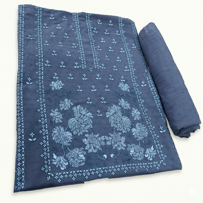 2 PIECE - TEXTURED EMBROIDERED LAWN SUIT SCV2-215