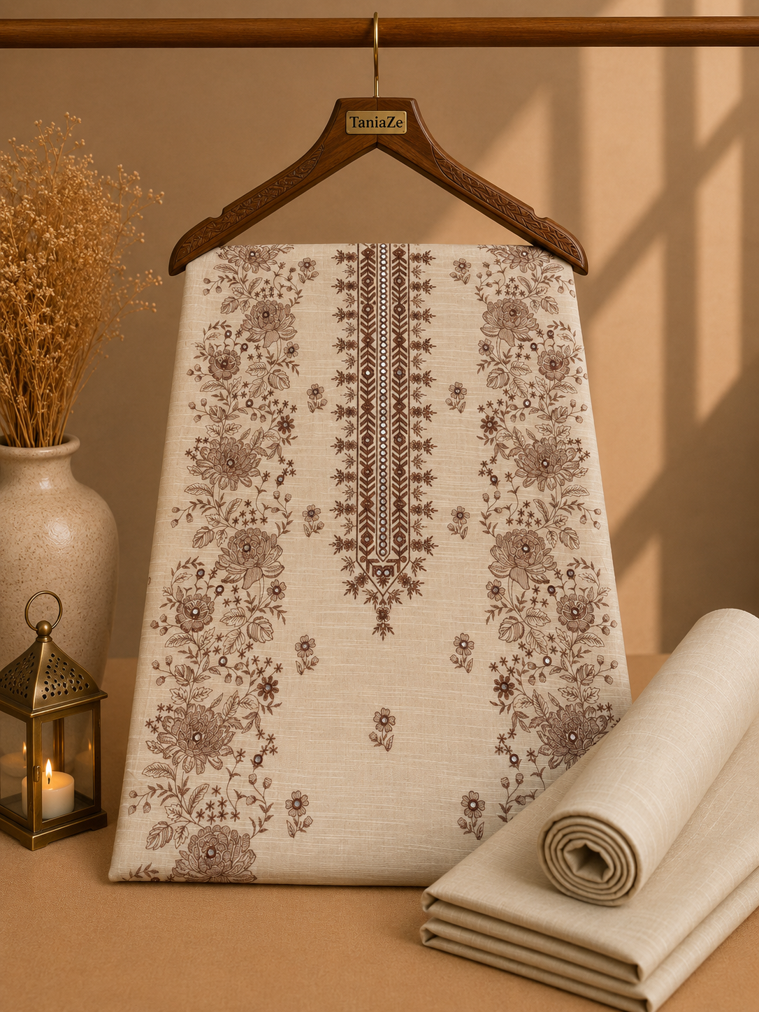 KHADDAR EMBROIDERED 2PC