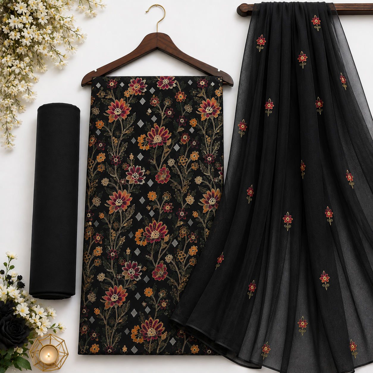 KARANDI EMBROIDERED 3-PIECE TZAJ-357
