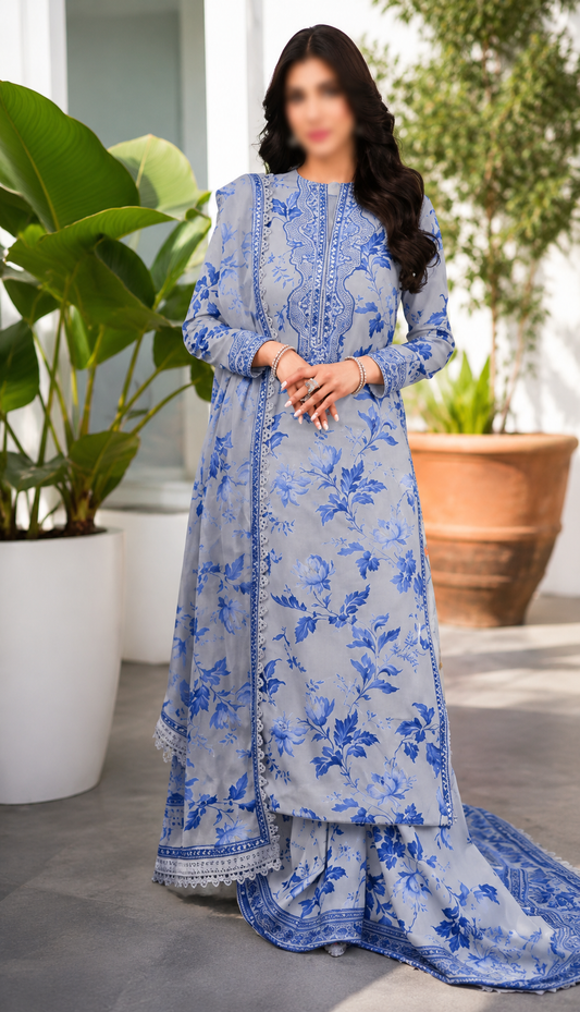 ANEELA'S LUXURY LAWN 3PC CHIFFON DOPATTA