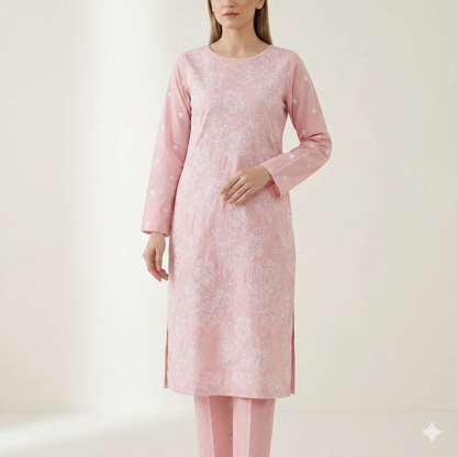2 PIECE - EMBROIDERED LAWN SUIT SCV1-1777
