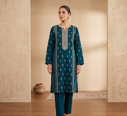 2 PIECE - EMBROIDERED LAWN SUIT SCV1-1783