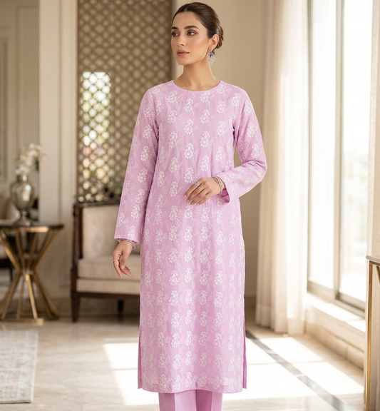 2 PIECE - EMBROIDERED LAWN SUIT SCV1-1752
