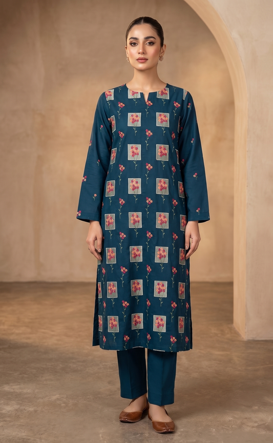 2 PIECE - EMBROIDERED LAWN SUIT SCV1-1811
