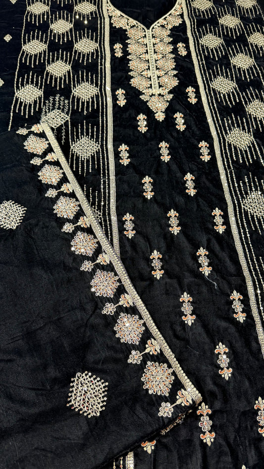 VELVET EMBROIDERED 3-PIECE TZAJ-265