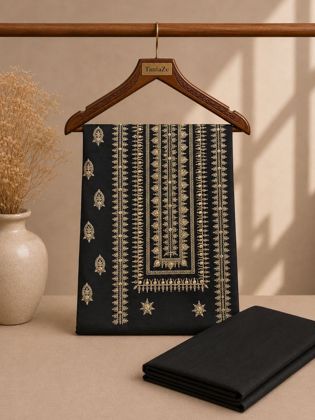 KHADDAR EMBROIDERED 2PC