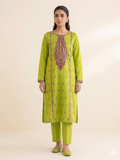 2 PIECE - EMBROIDERED LAWN SUIT SCV1-1766