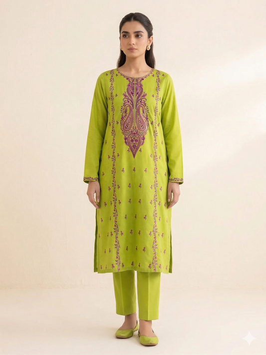 2 PIECE - EMBROIDERED LAWN SUIT SCV1-1766