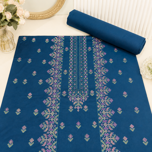 Zinc Blue Khaddar Embroidered 2-Piece Suit – Design 278