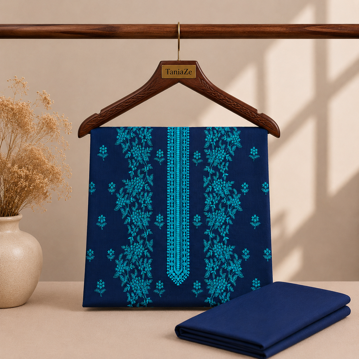 KHADDAR EMBROIDERED 2PC