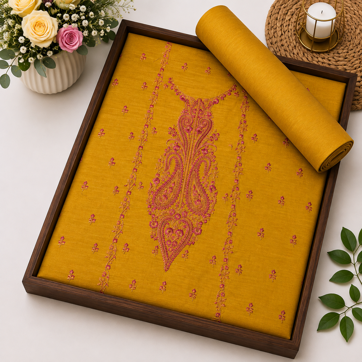 KHADDAR EMBROIDERED 2PC